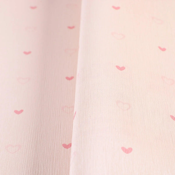 Hearts Girls' Room Textured Wallpaper, Light Pink , Girls Bedroom Wallpaper, Nursery Wallpaper, 114 sq ft, Kids Bathroom Wallpaper, Washable - Walloro High End Wallcoverings & More