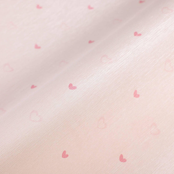 Hearts Girls' Room Textured Wallpaper, Light Pink , Girls Bedroom Wallpaper, Nursery Wallpaper, 114 sq ft, Kids Bathroom Wallpaper, Washable - Walloro High End Wallcoverings & More