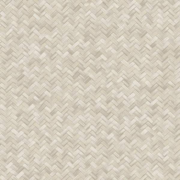 Jute Basket Weave Chevron Wallpaper, Beige 3D Deep Embossed Non-Woven Braided Geometric Pattern - Walloro High End Wallcoverings & More