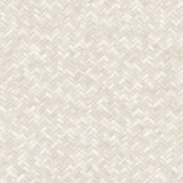 Jute Basket Weave Chevron Wallpaper, Cream 3D Deep Embossed Non-Woven Braided Geometric Pattern - Walloro High End Wallcoverings & More