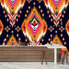 Ikat Ethnic Wallpaper, Abstract Mural, Oversized Custom Size Wall Art, Non-Woven, Non-Adhesive, Modern Wall Paper, Removable
