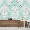 Blue Talavera Wallpaper, Seamless Pattern Mural, Oversized Custom Size Wall Art, Non-Woven, Non-Adhesive, Modern Wall Paper, Removable