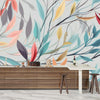 Elegant Floral Wallpaper, Seamless Pattern Mural, Oversized Custom Size Wall Art, Non-Woven, Non-Adhesive, Modern Wall Paper, Removable