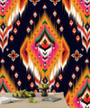 Ikat Ethnic Wallpaper, Abstract Mural, Oversized Custom Size Wall Art, Non-Woven, Non-Adhesive, Modern Wall Paper, Removable