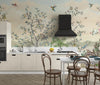 Blossom Chinoiserie Wallpaper, Birds Mural, Oversized Custom Size Wall Art, Non-Woven, Non-Adhesive, Modern Wall Paper, Removable