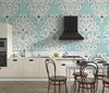 Blue Talavera Wallpaper, Seamless Pattern Mural, Oversized Custom Size Wall Art, Non-Woven, Non-Adhesive, Modern Wall Paper, Removable