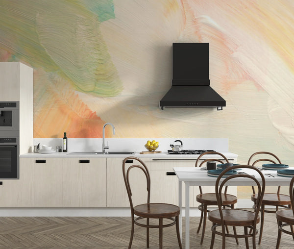 Pastel Colors Wallpaper, Acrylic Paint Strokes Mural, Oversized Custom Size Wall Art, Non-Woven, Non-Adhesive, Modern Wall Paper, Removable