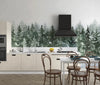 Winter Snowy Forest Wallpaper, Watercolor Mural, Oversized Custom Size Wall Art, Non-Woven, Non-Adhesive, Modern Wall Paper, Removable