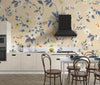 Watercolor Wildflowers Wallpaper, Seamless Pattern Mural, Oversized Custom Size Wall Art, Non-Woven, Non-Adhesive, Modern Wall Paper, Removable