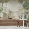 Roman Garden Wallpaper, Peacock Mural, Oversized Custom Size Wall Art, Non-Woven, Non-Adhesive, Modern Wall Paper, Removable