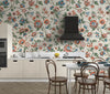 Vintage Flowers Wallpaper, Ethnic Mural, Oversized Custom Size Wall Art, Non-Woven, Non-Adhesive, Modern Wall Paper, Removable