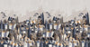 Landscape Wall Mural Houses Cityscape Stylish Wallpaper, Gray Oversized Custom Size Wall Covering, Non-Woven, Non-Adhesive, Modern Large Art - Walloro High End Wallcoverings & More