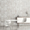 Letters Wallpaper, Rich Textured Wallcovering, Traditional, White Light Color, Extra Large 114 sq ft Roll, Washable, Alphabet Wallpaper - Walloro High End Wallcoverings & More