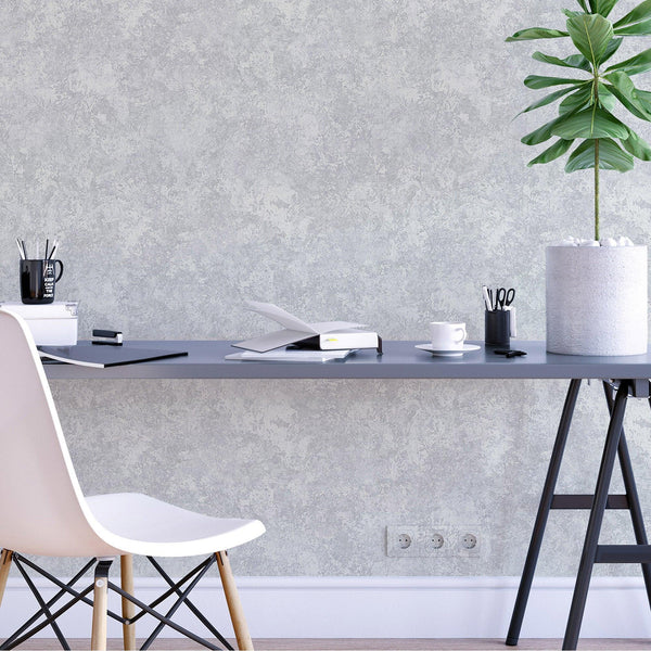 Light Natural Rustic Abstract Farmhouse Wallpaper, 3D Embossed Weathered Solid Color Wallcovering - Walloro High End Wallcoverings & More