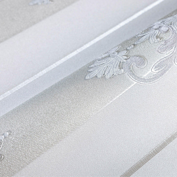 Light Purple Ornate Striped Wallpaper, Deep Embossed Regal Vintage Damask Wallcovering - Walloro High End Wallcoverings & More