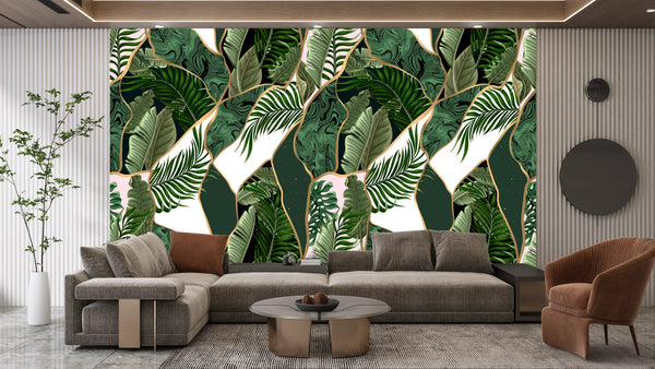 Kintsugi Style, Broken Porchelain Wallpaper, Seamless Pattern Mural, Oversized Custom Size Wall Art, Non-Woven, Non-Adhesive, Modern Wall Paper, Removable