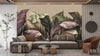 Luxury Tropical Leaves Wallpaper, Beige Background Mural, Oversized Custom Size Wall Art, Non-Woven, Non-Adhesive, Modern Wall Paper, Removable