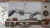 Touching Hands Wallpaper, Line Drawing Mural, Oversized Custom Size Wall Art, Non-Woven, Non-Adhesive, Modern Wall Paper, Removable