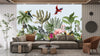 Jungle Animals Wallpaper, Flowers Mural, Oversized Custom Size Wall Art, Non-Woven, Non-Adhesive, Modern Wall Paper, Removable