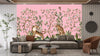 Tigers and Trees Wallpaper, Pink Background Mural, Oversized Custom Size Wall Art, Non-Woven, Non-Adhesive, Modern Wall Paper, Removable