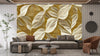 Ethnic Ikat Leaves Wallpaper, Seamless Pattern Mural, Oversized Custom Size Wall Art, Non-Woven, Non-Adhesive, Modern Wall Paper, Removable
