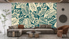 Beige Leaves Wallpaper, Seamless Pattern Mural, Oversized Custom Size Wall Art, Non-Woven, Non-Adhesive, Modern Wall Paper, Removable