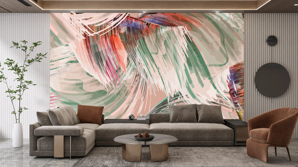 Artistic Paint Colorful Wallpaper, Seamless Pattern Mural, Oversized Custom Size Wall Art, Non-Woven, Non-Adhesive, Modern Wall Paper, Removable