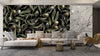 Olive Branches Wallpaper, Seamless Pattern Mural, Oversized Custom Size Wall Art, Non-Woven, Non-Adhesive, Modern Wall Paper, Removable
