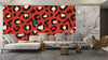 Red Leopard Skin Wallpaper, Seamless Pattern Mural, Oversized Custom Size Wall Art, Non-Woven, Non-Adhesive, Modern Wall Paper, Removable