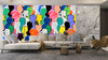 Colorful Diversed People Crowd Wallpaper, Seamless Pattern Mural, Oversized Custom Size Wall Art, Non-Woven, Non-Adhesive, Modern Wall Paper, Removable