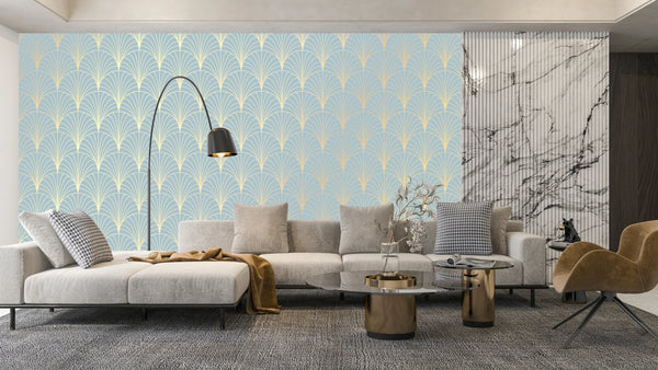 Luxury Art Deco Wallpaper, Seamless Pattern Mural, Oversized Custom Size Wall Art, Non-Woven, Non-Adhesive, Modern Wall Paper, Removable