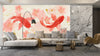 Elegant Koi Fishes Wallpaper, Luxury Chinese Mural, Oversized Custom Size Wall Art, Non-Woven, Non-Adhesive, Modern Wall Paper, Removable