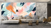 Pastel Abstract Summer Wallpaper, Seamless Pattern Mural, Oversized Custom Size Wall Art, Non-Woven, Non-Adhesive, Modern Wall Paper, Removable