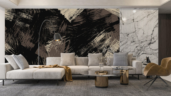 Elegant Paint Strokes Wallpaper, Seamless Pattern Mural, Oversized Custom Size Wall Art, Non-Woven, Non-Adhesive, Modern Wall Paper, Removable