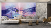 Touching Hands Wallpaper, Dark Violet Mural, Oversized Custom Size Wall Art, Non-Woven, Non-Adhesive, Modern Wall Paper, Removable