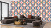 Ikat Folklore Wallpaper, Seamless Pattern Mural, Oversized Custom Size Wall Art, Non-Woven, Non-Adhesive, Modern Wall Paper, Removable