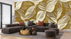 Ethnic Ikat Leaves Wallpaper, Seamless Pattern Mural, Oversized Custom Size Wall Art, Non-Woven, Non-Adhesive, Modern Wall Paper, Removable