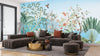 Tropical Jungle Wallpaper, Trees Mural, Oversized Custom Size Wall Art, Non-Woven, Non-Adhesive, Modern Wall Paper, Removable