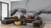Touching Hands Wallpaper, Line Drawing Mural, Oversized Custom Size Wall Art, Non-Woven, Non-Adhesive, Modern Wall Paper, Removable