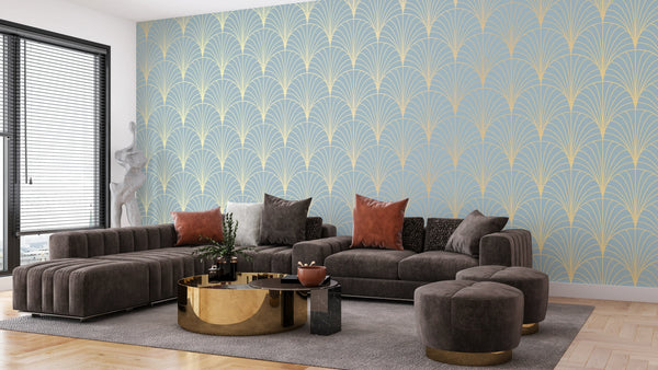 Luxury Art Deco Wallpaper, Seamless Pattern Mural, Oversized Custom Size Wall Art, Non-Woven, Non-Adhesive, Modern Wall Paper, Removable