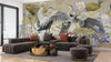 Birds Wallpaper, Lotus Mural, Oversized Custom Size Wall Art, Non-Woven, Non-Adhesive, Modern Wall Paper, Removable