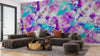 Blue And Purple Texture Wallpaper, Liquid Splash Mural, Oversized Custom Size Wall Art, Non-Woven, Non-Adhesive, Modern Wall Paper, Removable