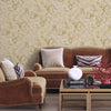 Luxury Beige Striped Embossed Wallpaper, Home Wall Decor, Aesthetic Wallpaper, Textured Wallcovering Non-Adhesive- 41.7”W X 393”H - Walloro High End Wallcoverings & More