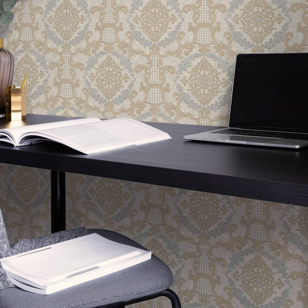 Luxury Damask Deep Embossed Wallpaper,3D Textured Wallcovering, Traditional, Extra Large 114 sq ft Roll, Fabric Feel, Durable, Washable - Walloro High End Wallcoverings & More