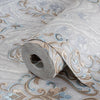 Luxury Textured Embossed Flowered Gray, Home Wall Decor, Aesthetic Wallpaper, Textured Wallcovering Non-Adhesive- 41.7”W X 393”H - Walloro High End Wallcoverings & More