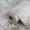 Luxury Textured Embossed Flowered Gray, Home Wall Decor, Aesthetic Wallpaper, Textured Wallcovering Non-Adhesive- 41.7”W X 393”H - Walloro High End Wallcoverings & More