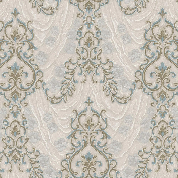 Luxury Textured Embossed Flowered Gray, Home Wall Decor, Aesthetic Wallpaper, Textured Wallcovering Non-Adhesive- 41.7”W X 393”H - Walloro High End Wallcoverings & More