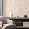 Modern Creamy Embossed Damask Wallpaper, Home Wall Decor, Aesthetic Wallpaper, Textured Wallcovering Non-Adhesive and Non-Peel and Stick - Walloro High End Wallcoverings & More