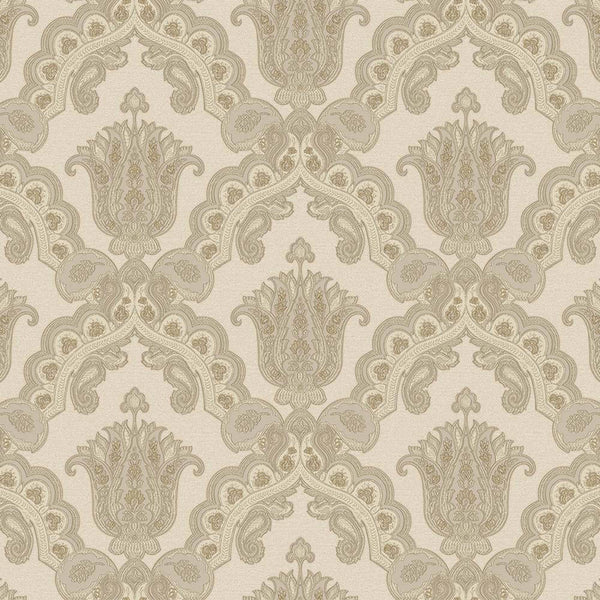 Modern Light Color Damask Wallpaper, Home Wall Decor, Aesthetic Wallpaper, Textured Wallcovering Non-Adhesive and Non-Peel and Stick - Walloro High End Wallcoverings & More