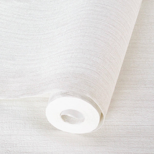 Modern Plain 3D Embossed Wallpaper, White Solid Neutral Colors Seamless Classic Wallcovering, Solid Color Minimalist Wall Decor - Walloro High End Wallcoverings & More